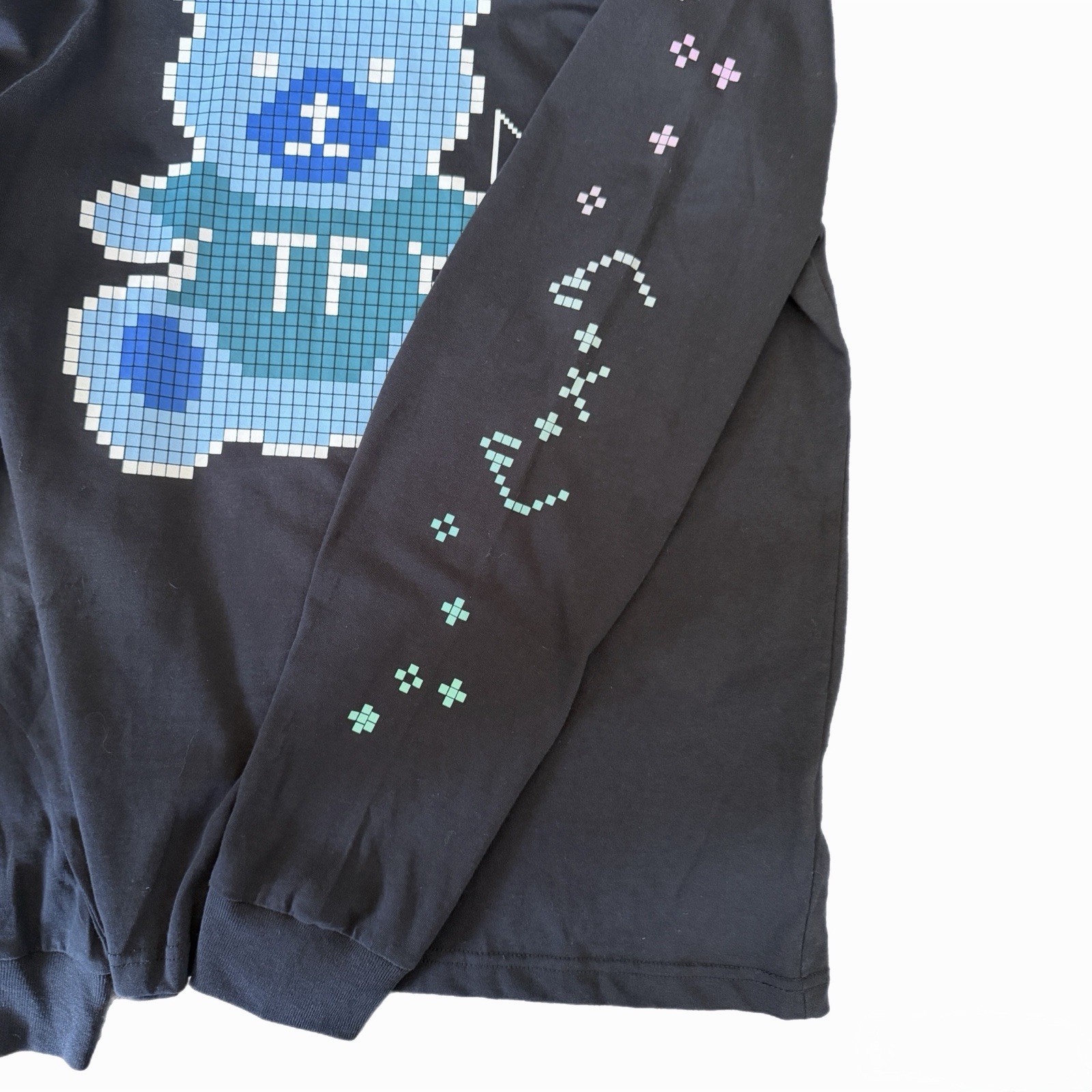 Teddy Fresh Pixel Teddy Long Sleeve T-Shirt – Black – Size Medium – Rare
