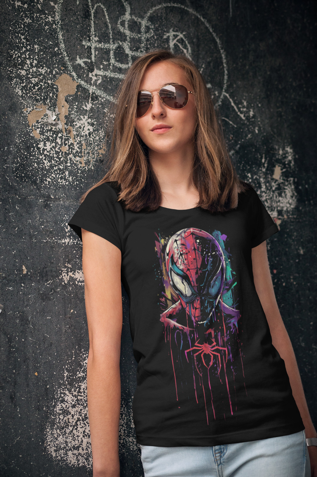 Spiderman Paint Splatter T-Shirt Unisex Cotton Adult Venom Halloween Horror Fall