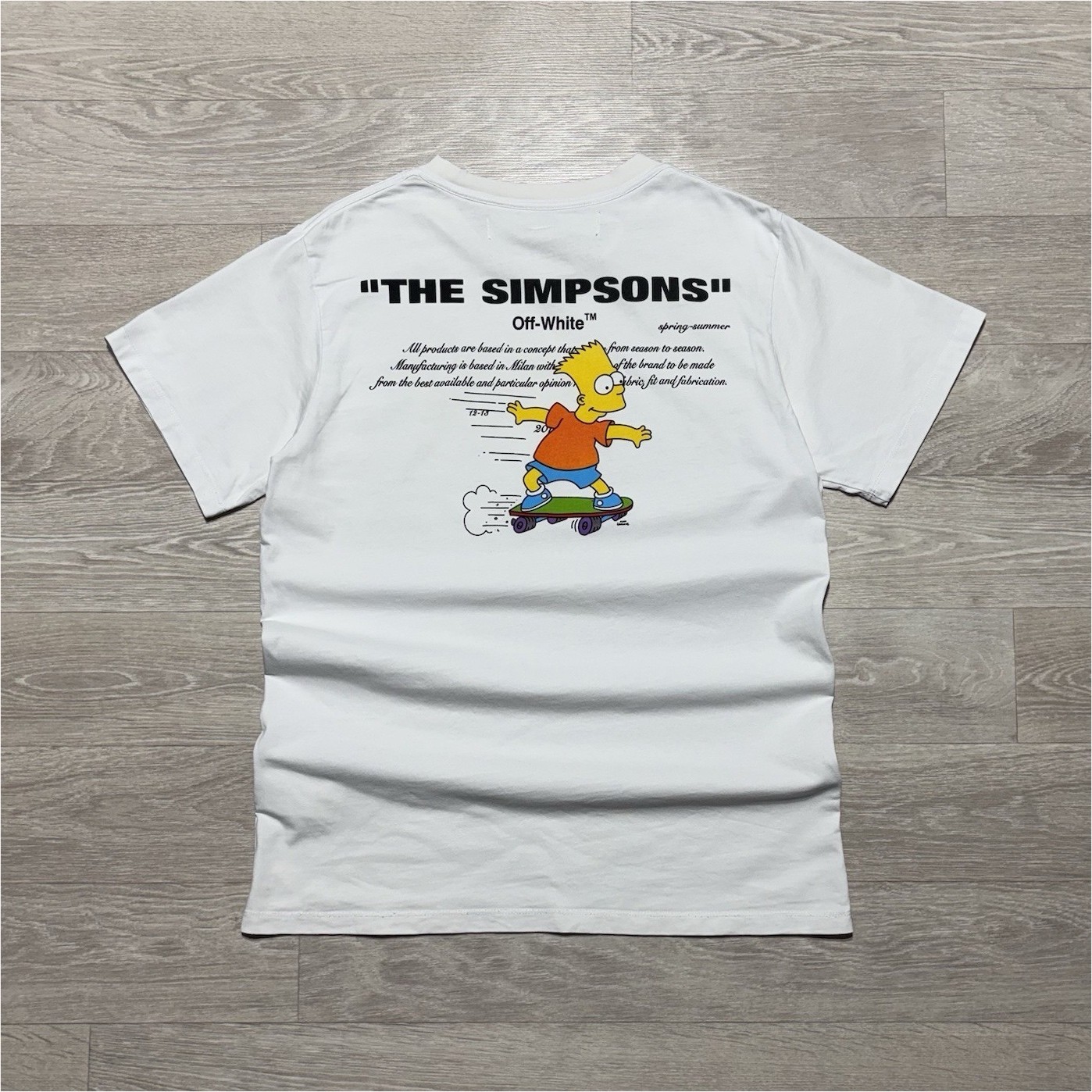 Off-White x The Simpsons Men’s White Graphic Crew Neck Tee Shirt Size M