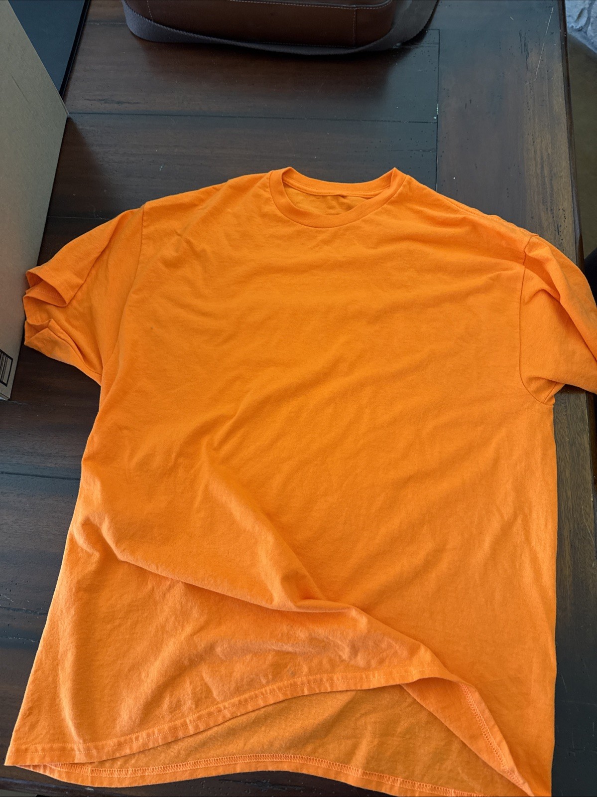 Men’s Orange Polyester Elastane Crew Neck Short Sleeve T-Shirt XL Regular A2