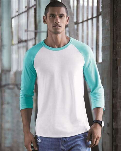 JERZEES 560R Premium Blend Ringspun Three-Quarter Sleeve Raglan Baseball T-Shirt