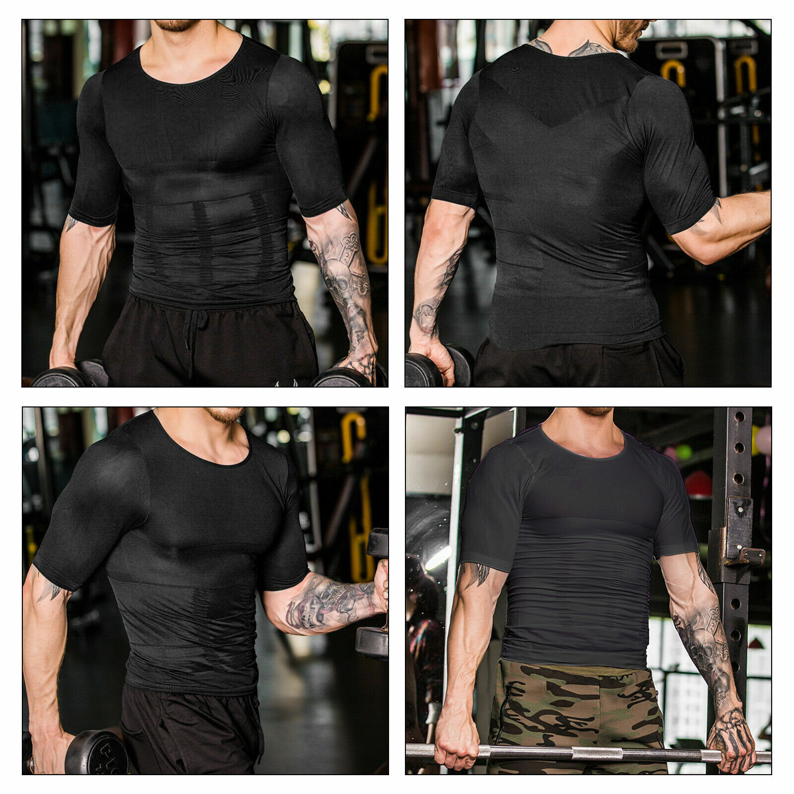 Men’s Compression T-Shirt Body Shaper Slimming Fitness Tank Tops Shapewear Vest
