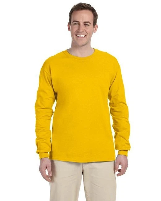Gildan G240 Men’s Ultra Preshrunk Cotton Crew Neck Long Sleeve Tee Top T-Shirt