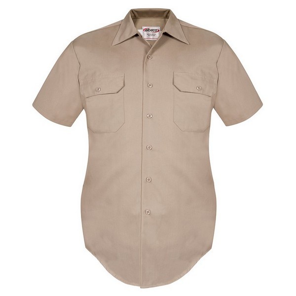 Elbeco 4530-S Men’s Class B Uniform Short Sleeve Shirt, Silver Tan, Small