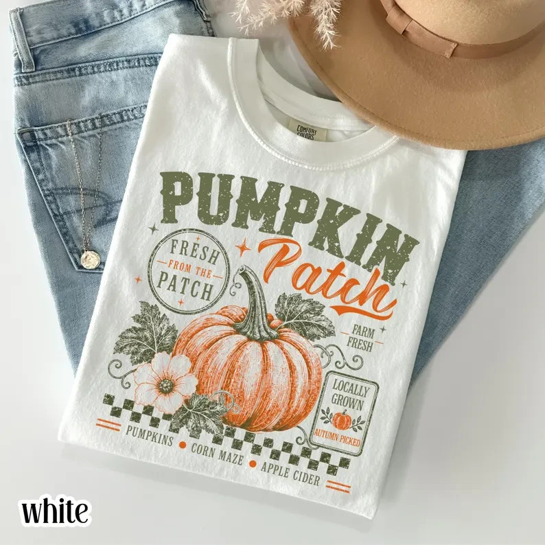 Pumpkin Patch Shirt Fall Autumn Pumpkin Graphic Tee Farm Fresh Gildan Unisex