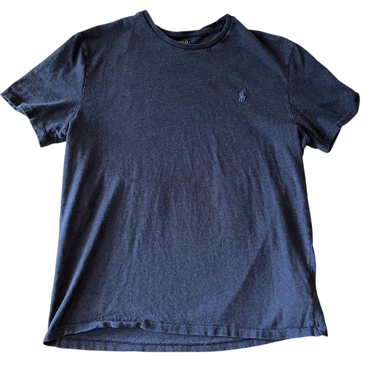 Polo Ralph Lauren Mens Navy Blue Heather Cotton Crewneck T-Shirt Size Medium M