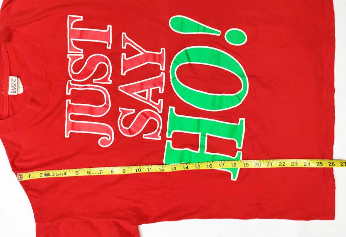 Vtg? Trend Basics “Just Say HO! Red T-Shirt” Size XL~Retro