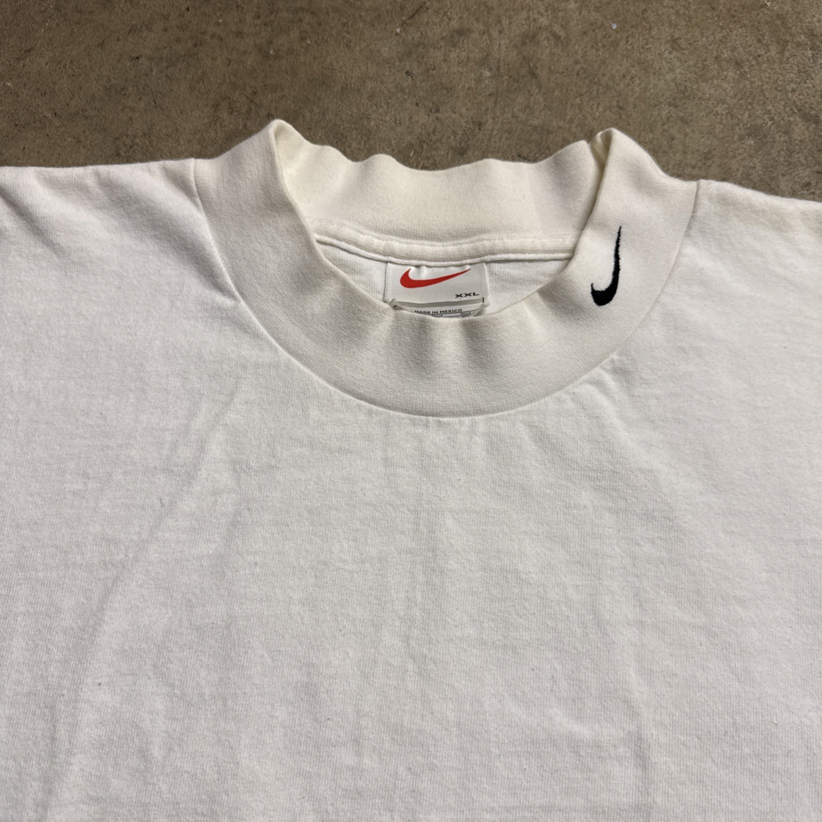 Vintage Nike Shirt Mens 2XL White Long Sleeve Mock Neck Swoosh ACG Thermal USA