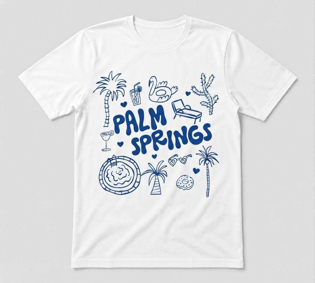 Palm Springs Spring Break Summer Vibes Lover Graphic Tee White T-shirt