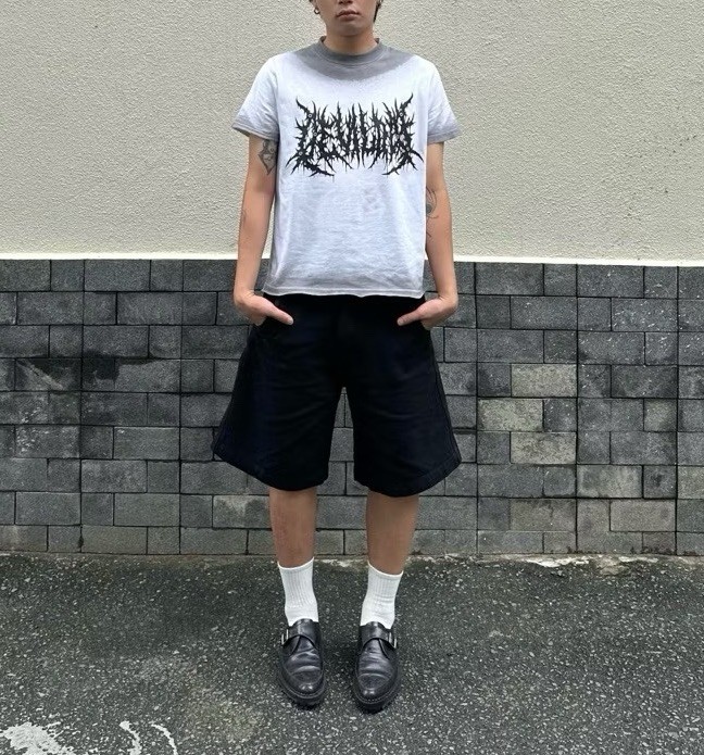Gothic Boxy Shirt Faded Distressed Grunge Punk Rock Medium White Japanese Brand