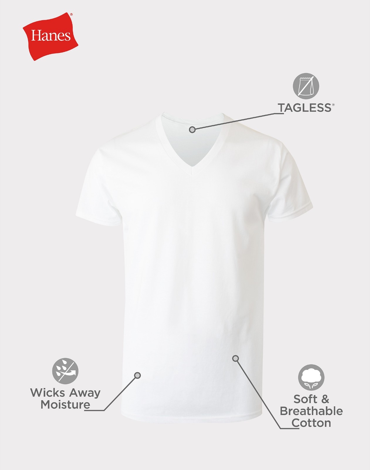 Hanes Men’S Value Pack White V-Neck Undershirts, 10- Pack and 6- Pack