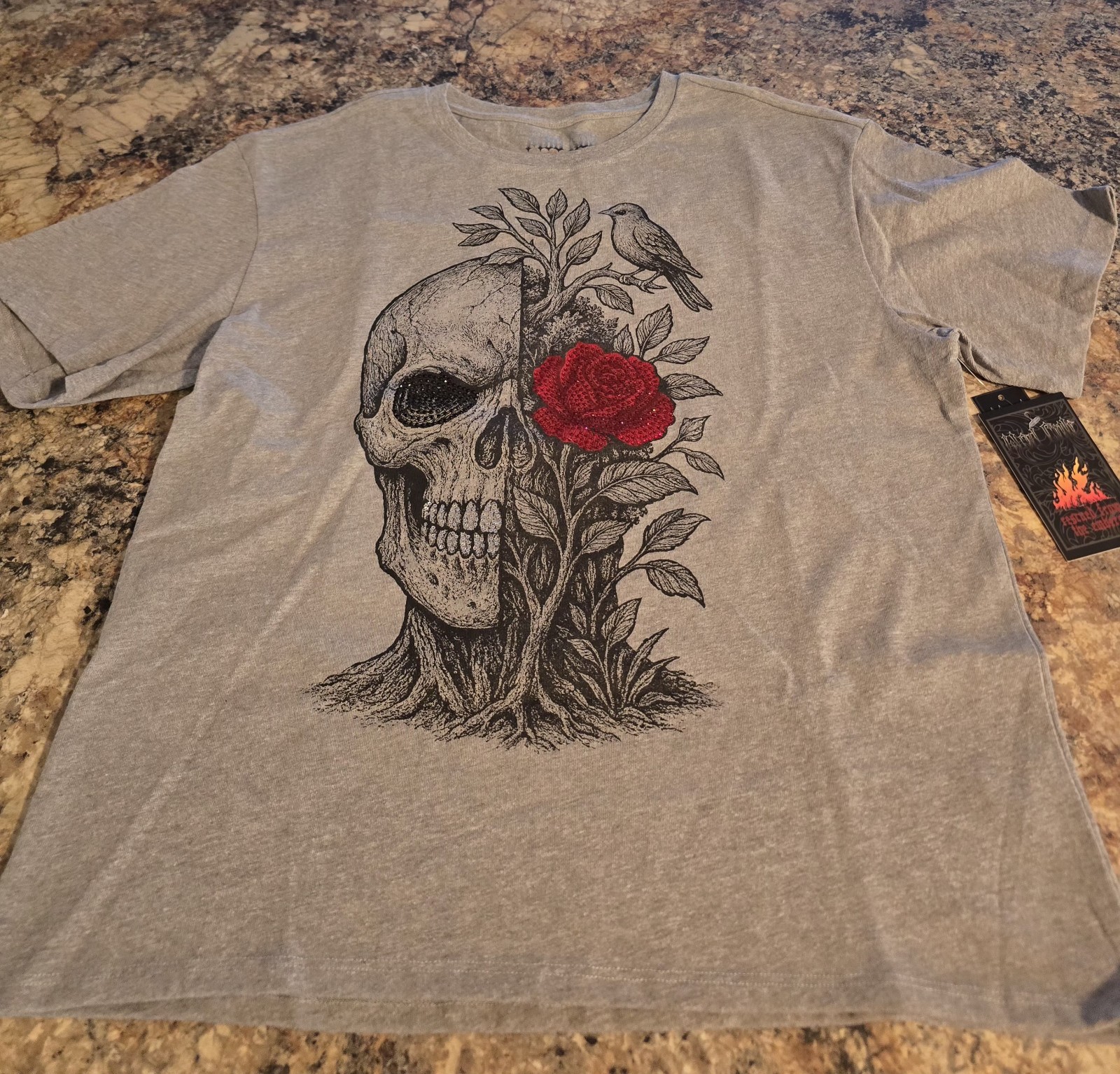 $78…Mod Cult “Embellished” size XL Drop Shoulder Boxy T-shirt. …