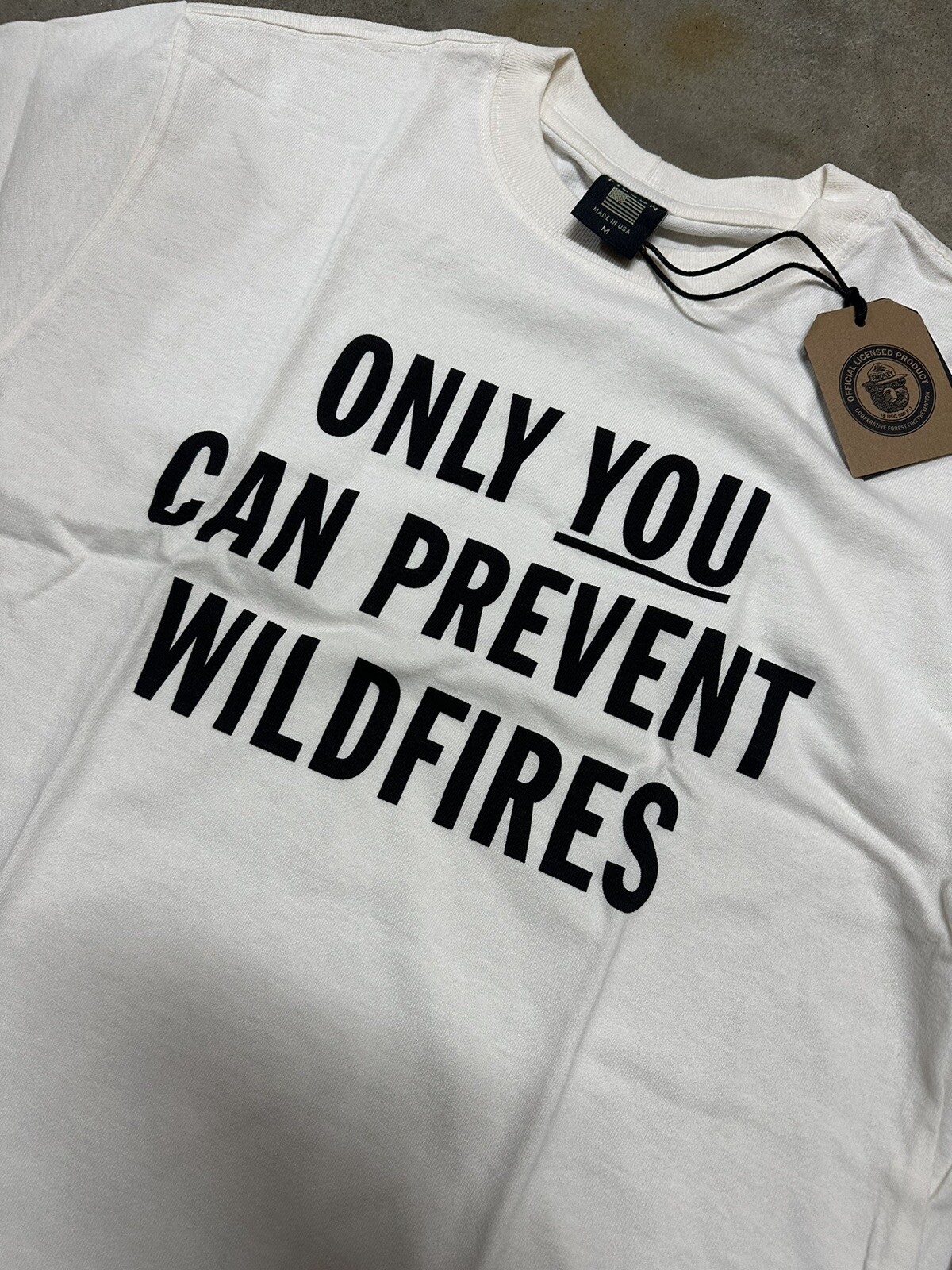 NWT Filson Smokey The Bear Only You Can Prevent Wildfires Mens Limited White XL