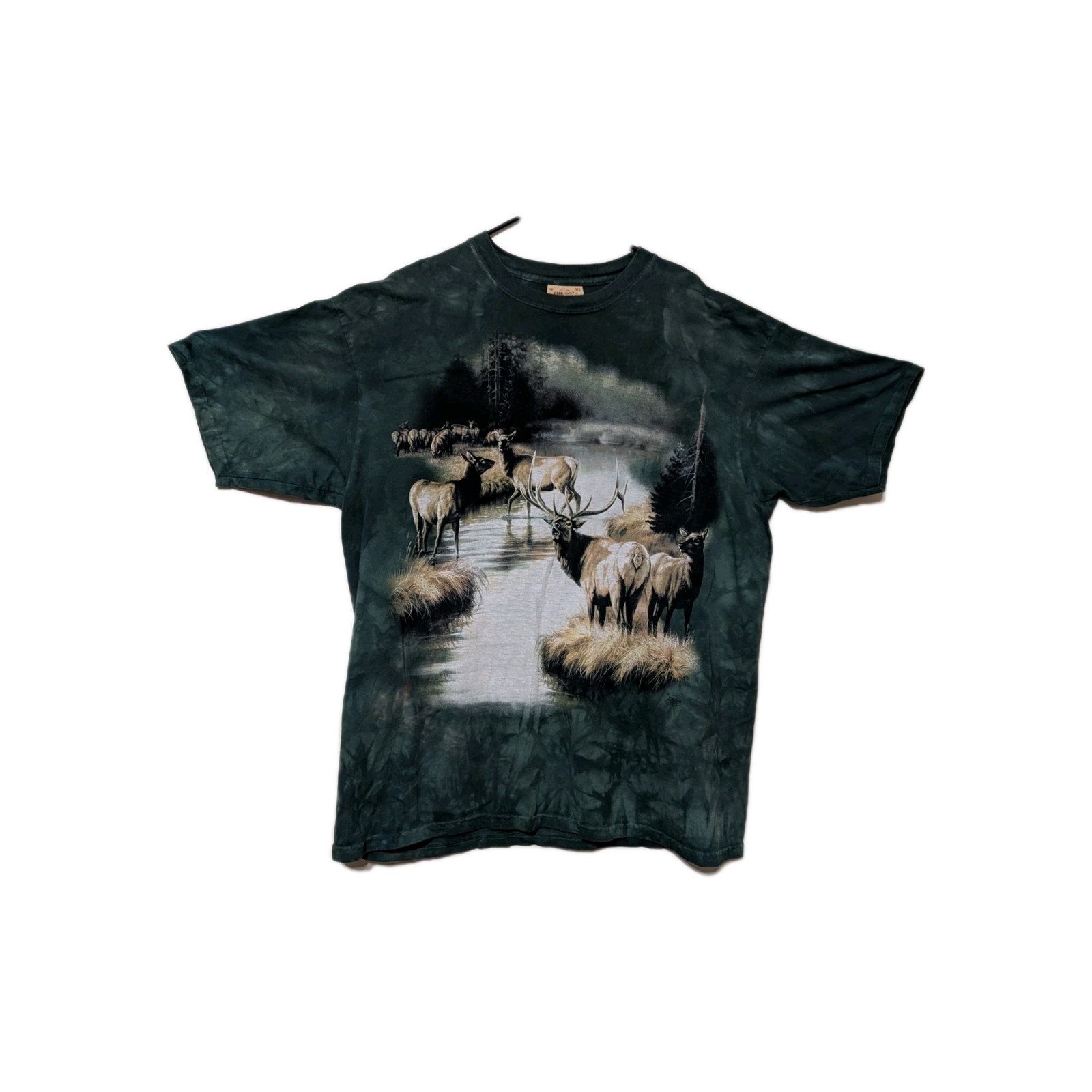 The Mountain Mens T-shirt Vintage Y2K Elk In A Forest Clearing Flawed XL #6738