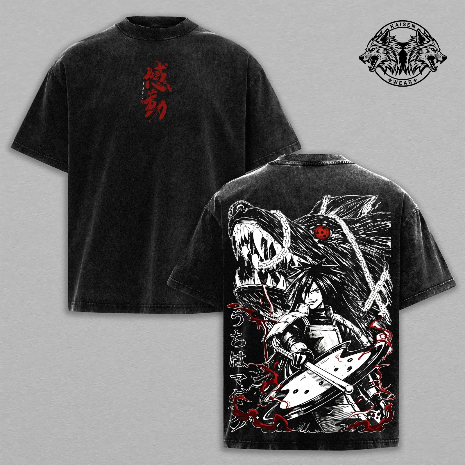 Madara Uchiha – NRT Anime T Shirt Vintage Washed Oversized Streetwear