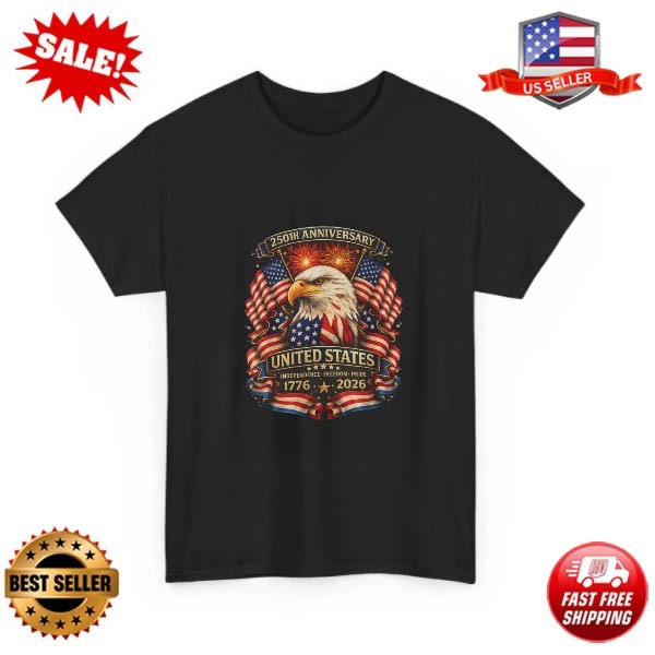 250th Anniversary USA 1776 2026 Shirt, 250 Years of Freedom USA Flag T-Shirt