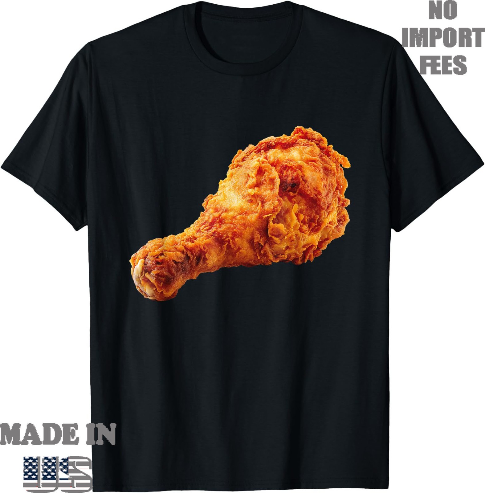 Fried Chicken Drumstick Funny Food Halloween Costume Adult Kid Cotton Tshirt