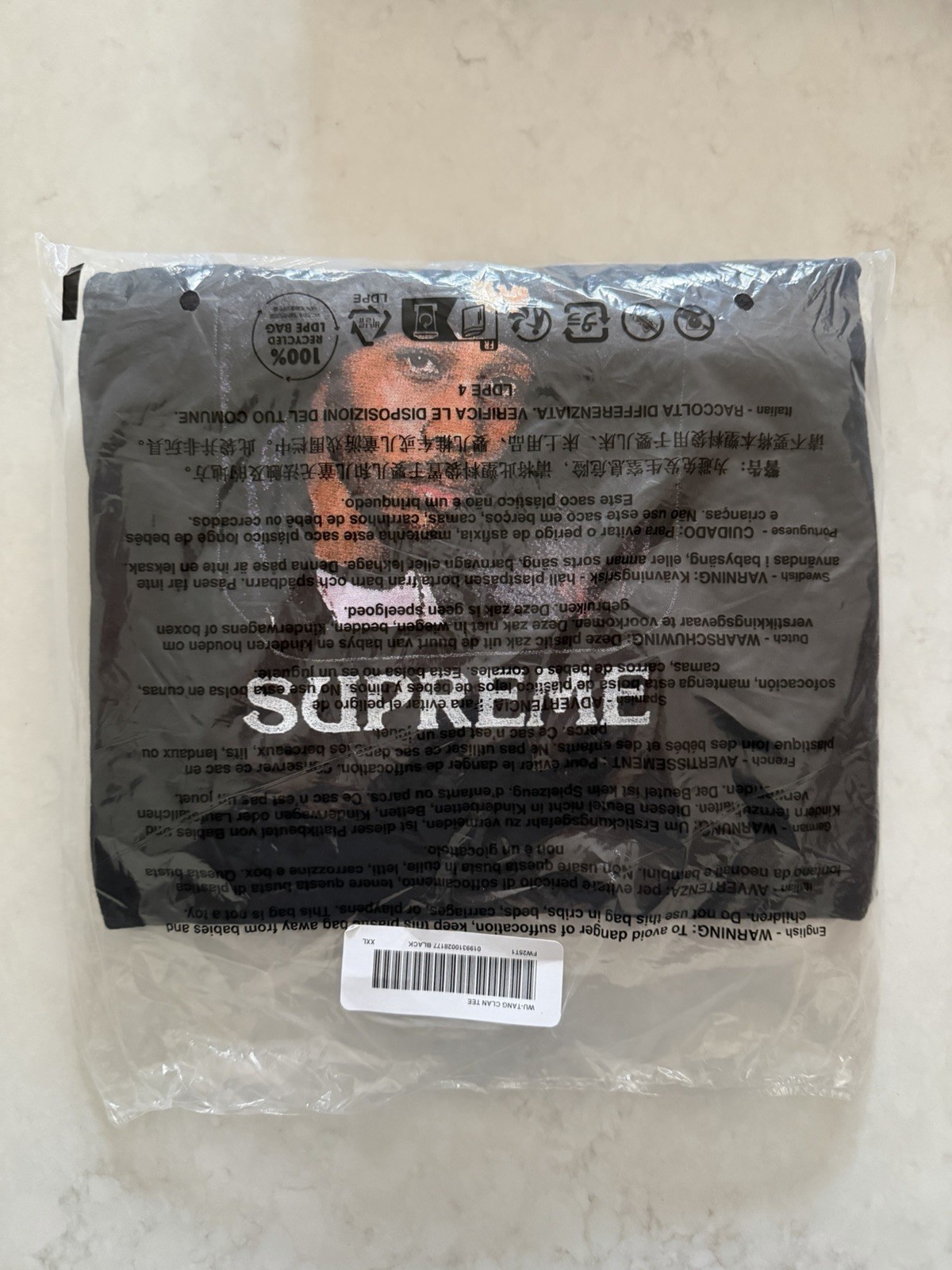 Size XXL – Supreme FW25 Wu-Tang Clan RZA Tee Shirt Black Graphic NEW IN HAND