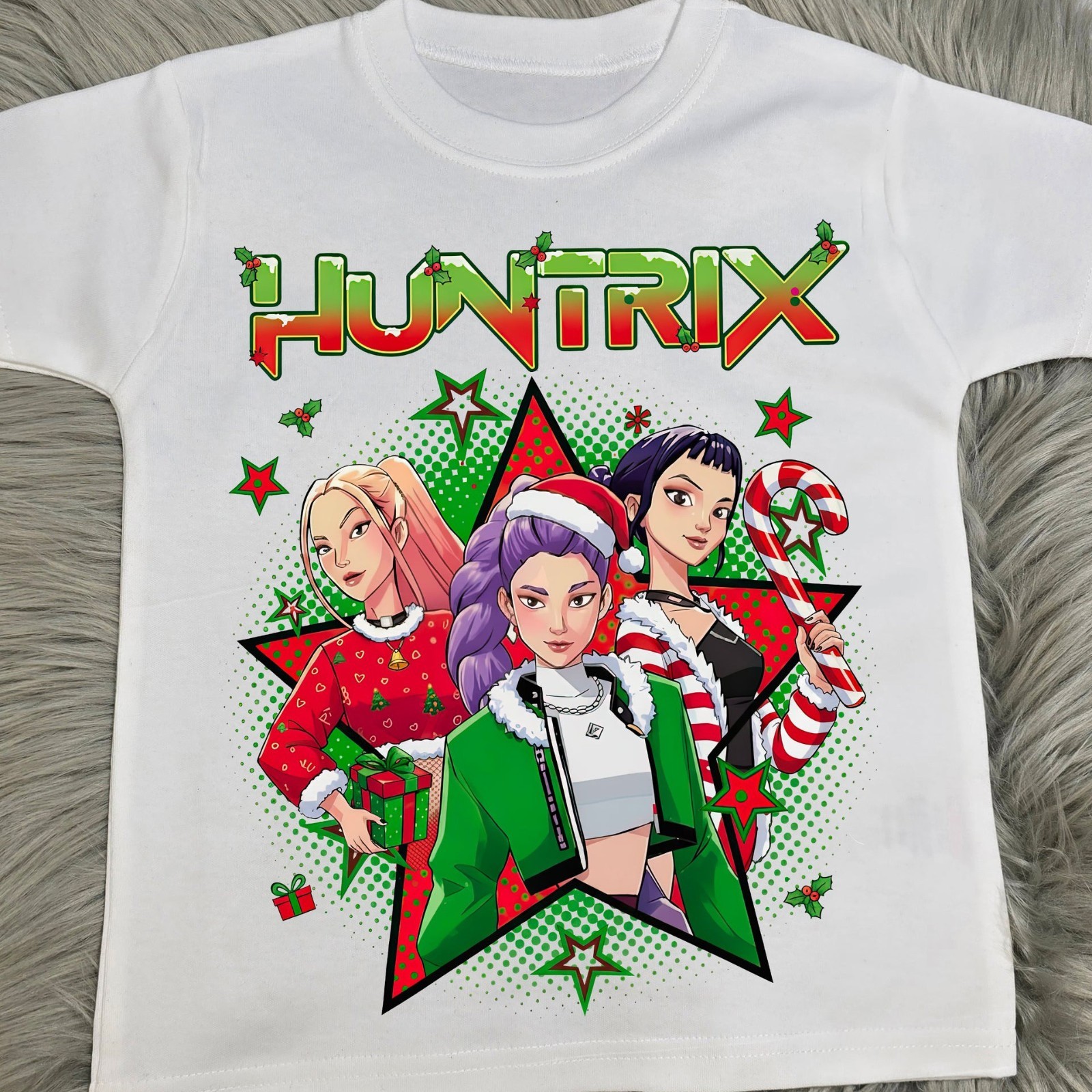 Huntrix Merry Christmas Cartoon T-Shirt KID/Youth Size XS-XL