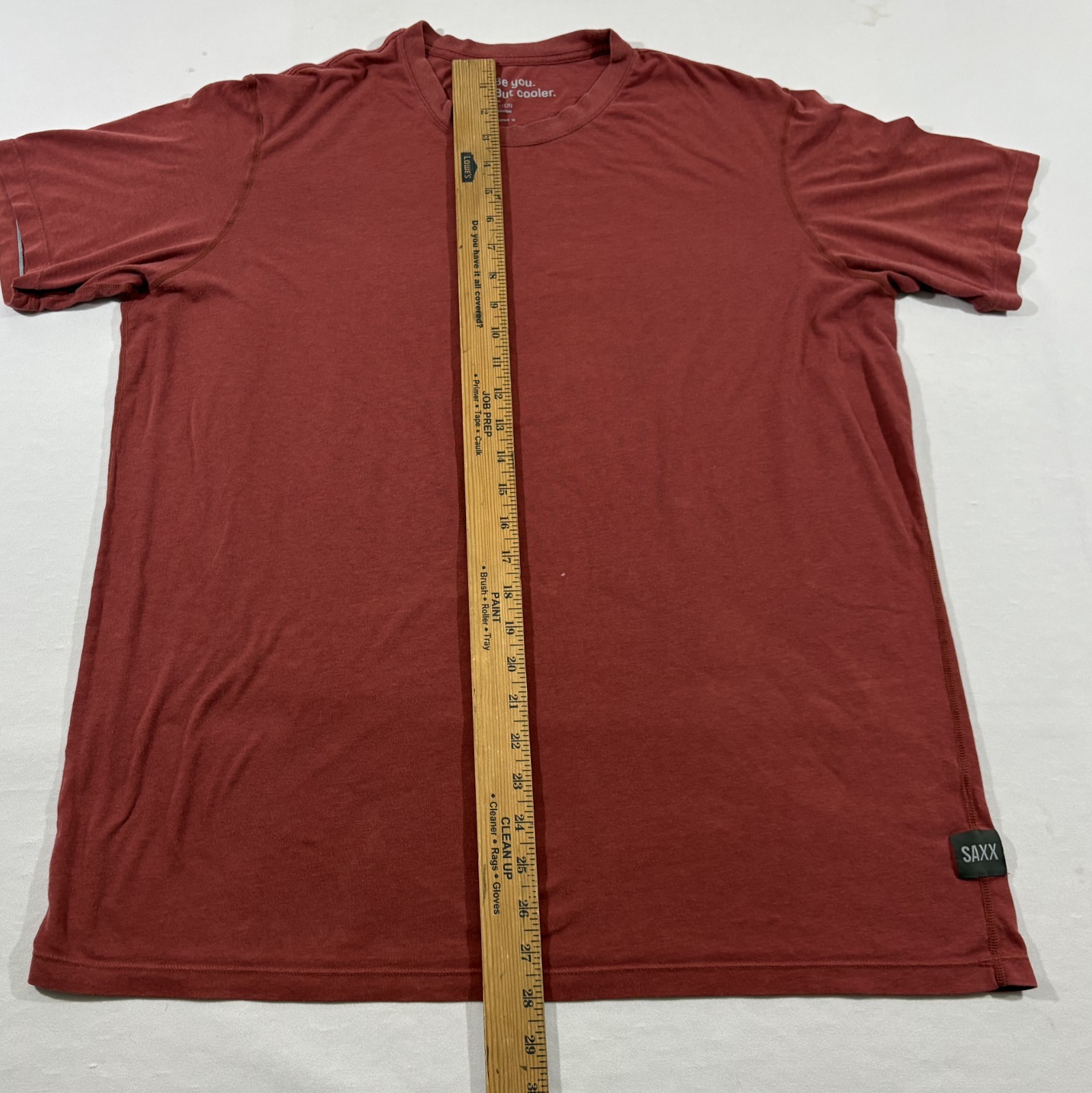 SAXX Mens Red DropTemp Cooling Cotton Tee T-shirt Performance Crew Casual Sz L
