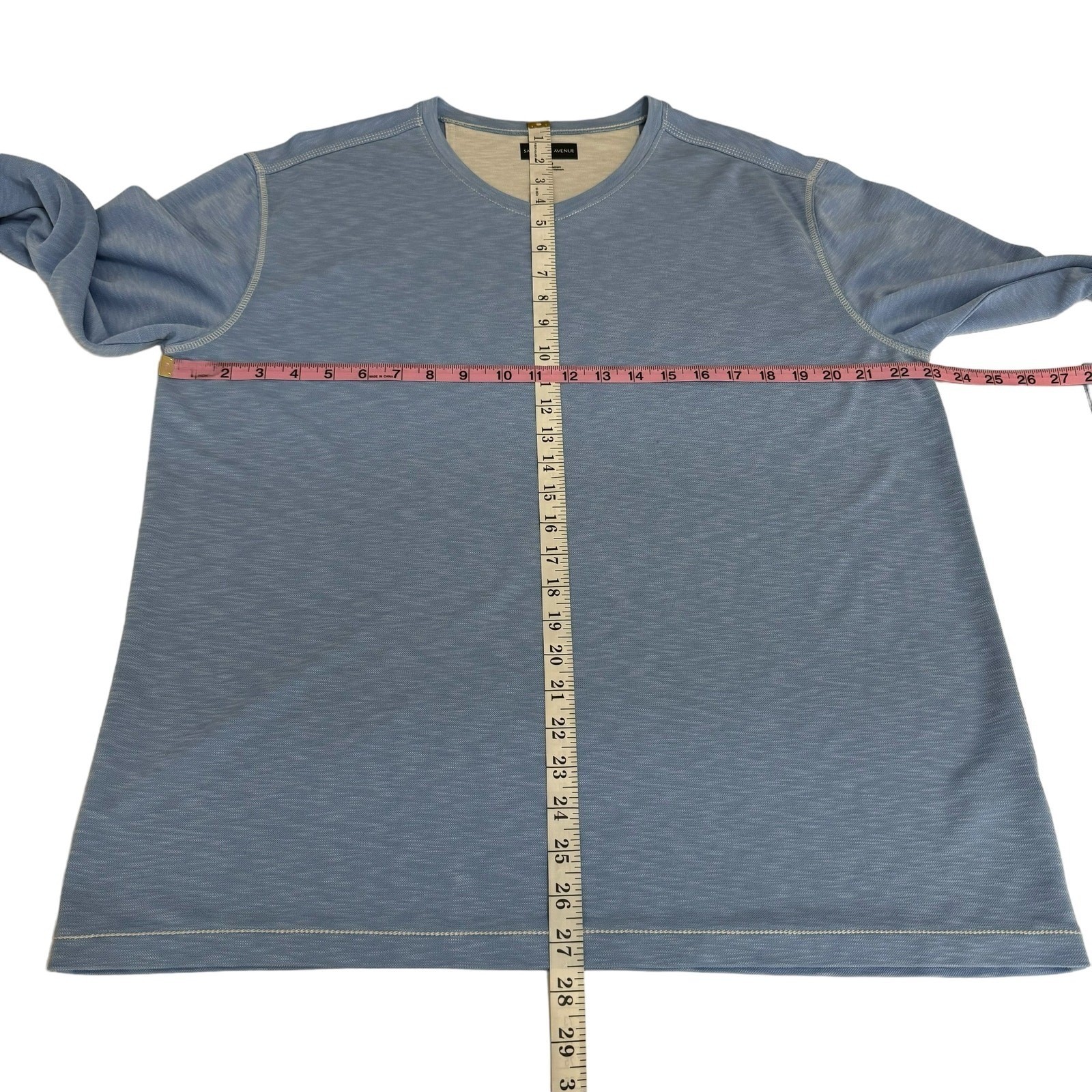 Saks Fifth Avenue Mens Pullover Long Sleeve V Neck T Shirt Blue Casual Large