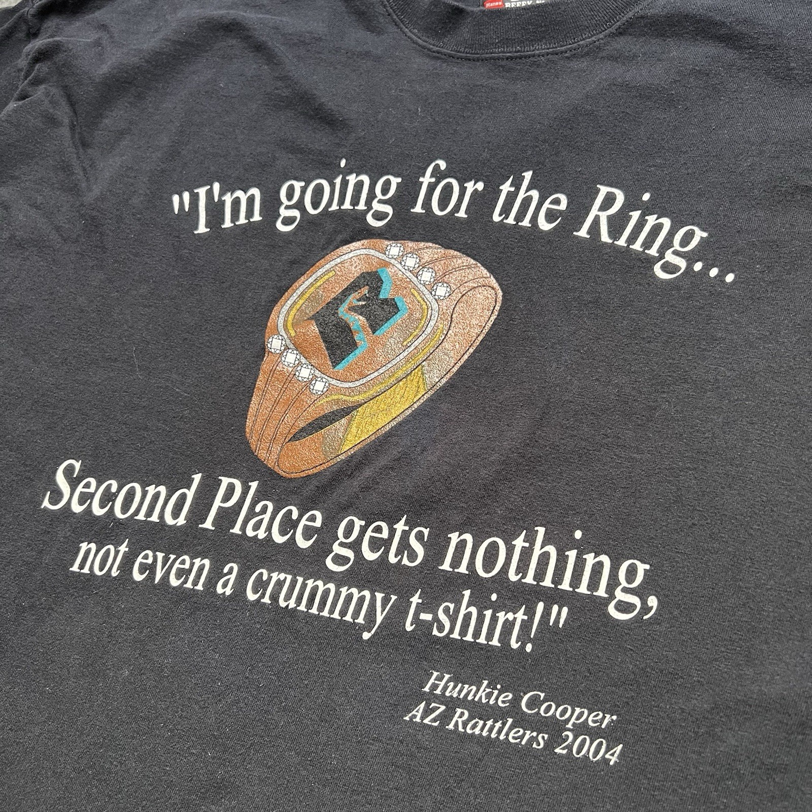 Vintage Y2K 2004 Arizona Rattlers AFL Im Going For The Ring Logo Shirt Black 2XL