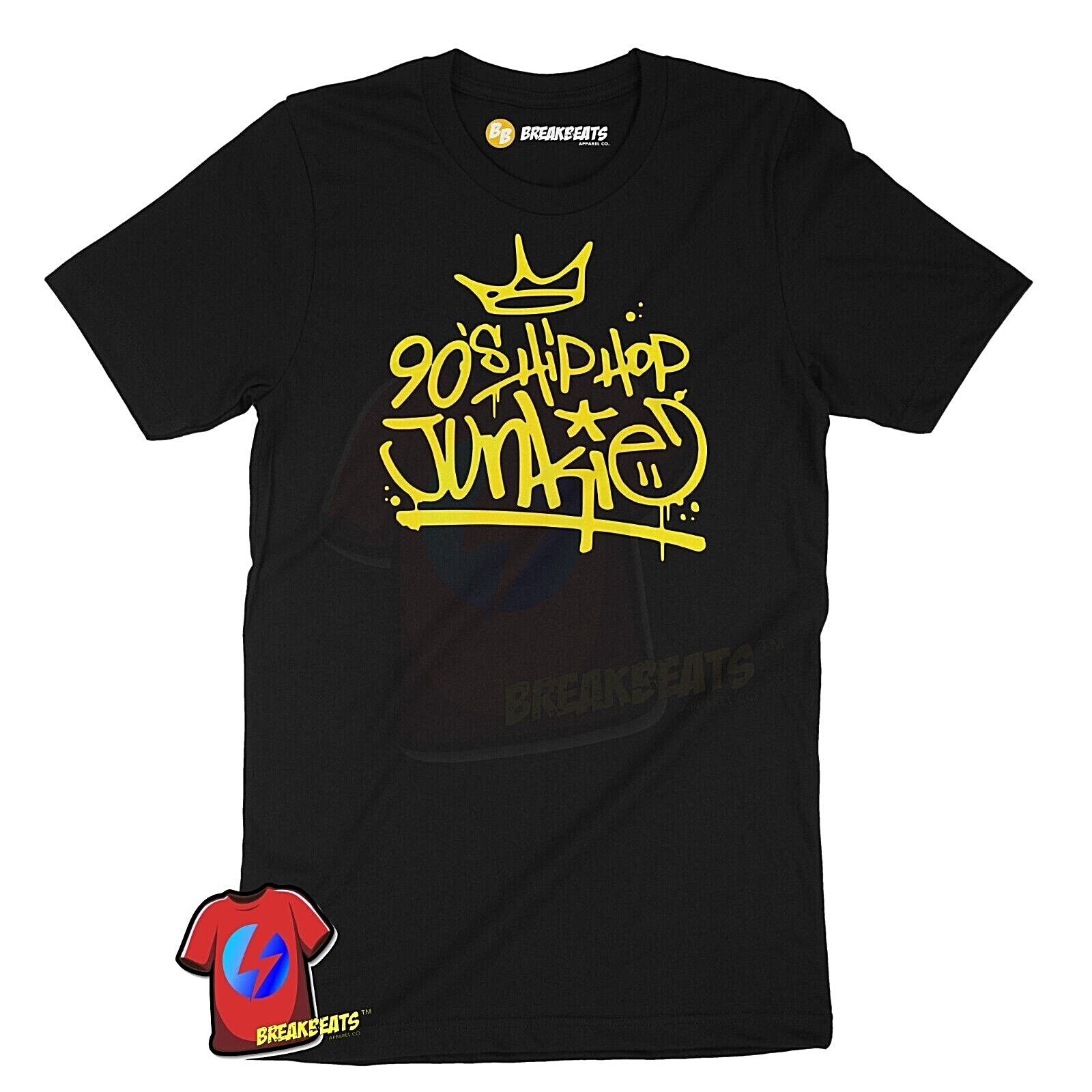 Men’s Graphic Design T Shirt 90’s Hip Hop Junkie Urban Street Graffiti Tag Tee