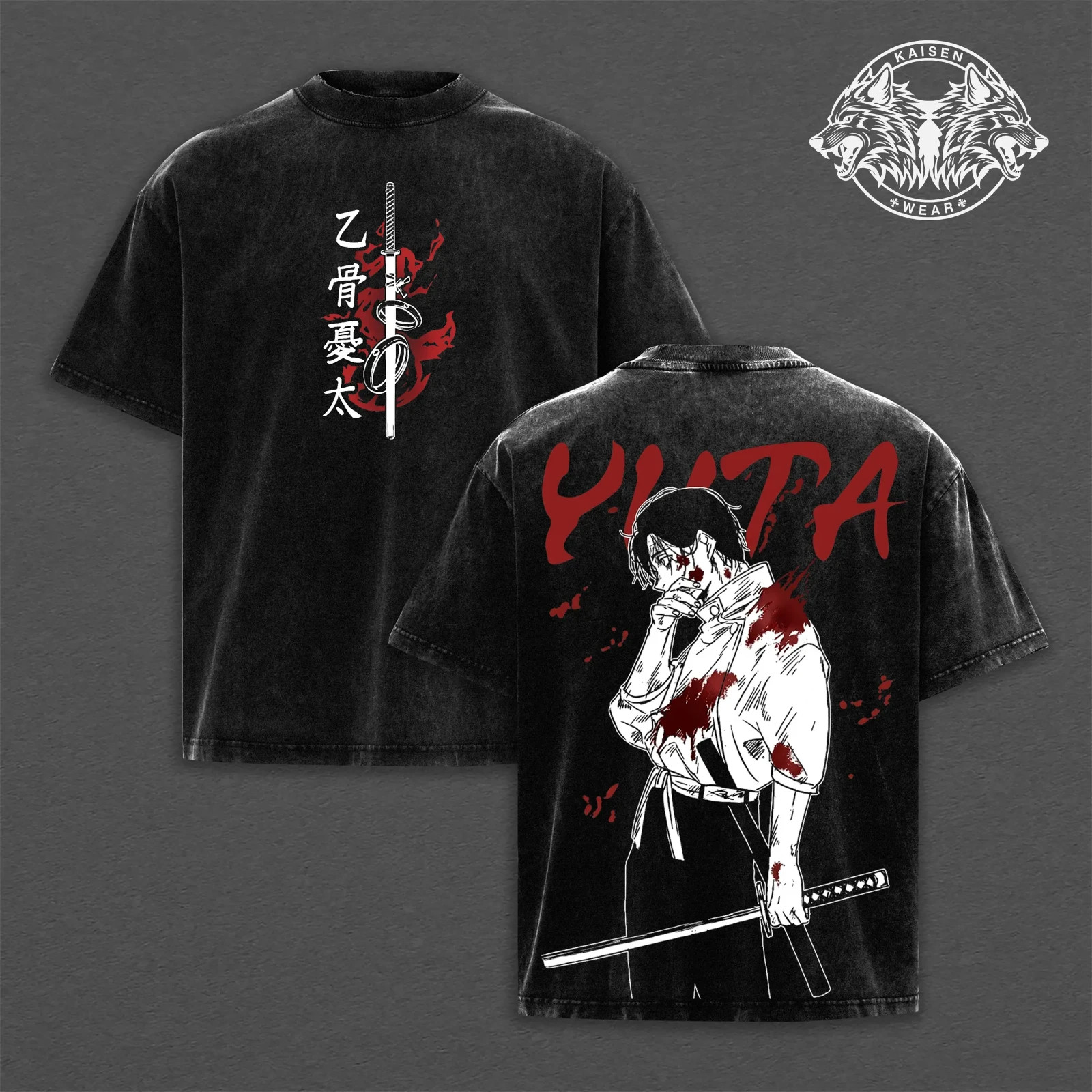 Yuta Okkotsu Jujutsu Kaisen Graphic Collection: Acid Wash Oversized T-Shirt