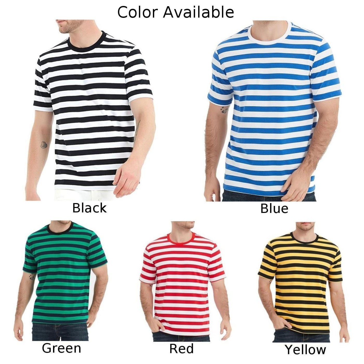 Cool Men’s Summer Loose Striped Sailor T Shirt Casual O Neck Short Sleeve Tee