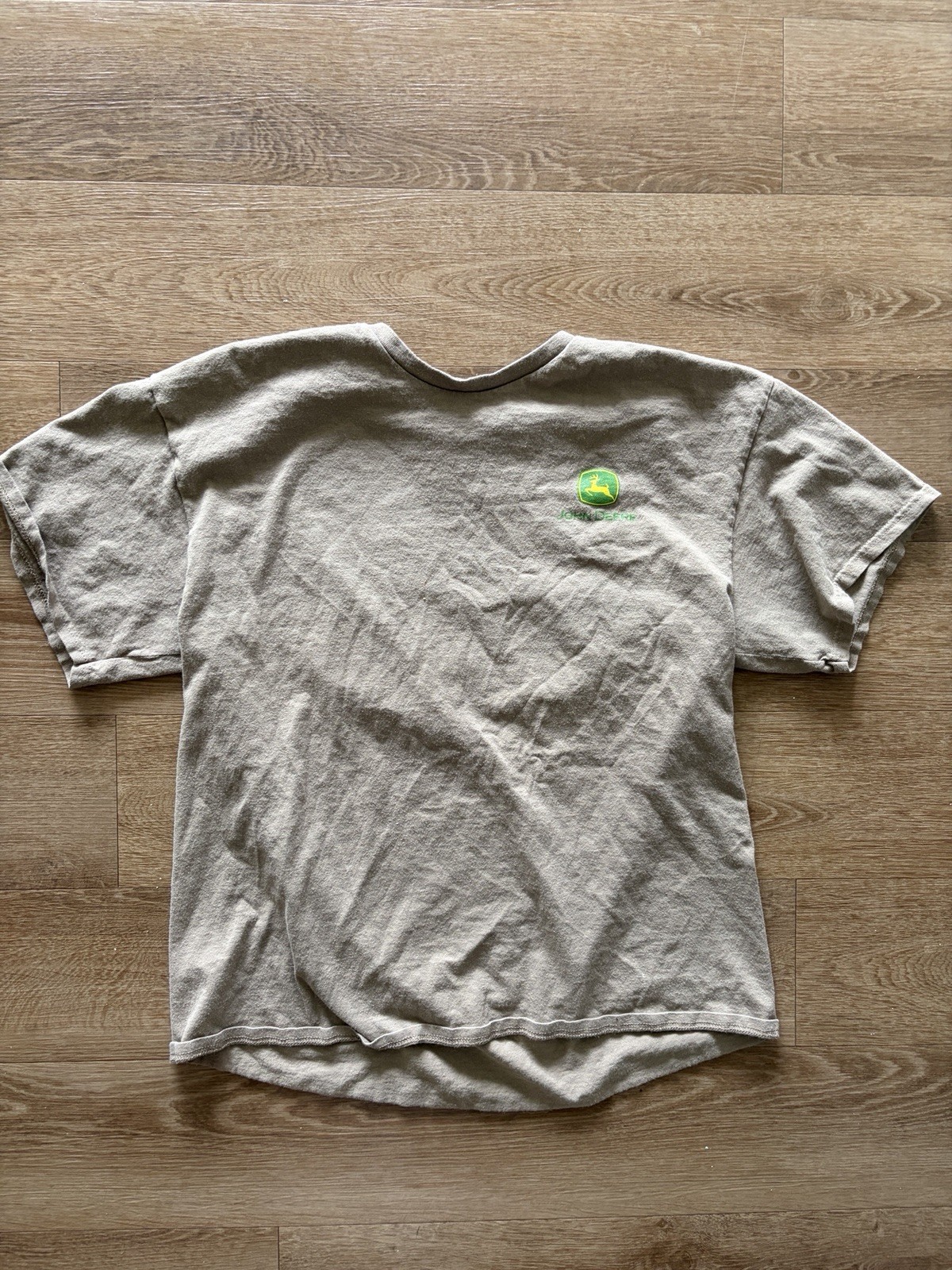John Deere Men’s Gray Graphic Logo Crew Neck Short Sleeve T-Shirt Size L