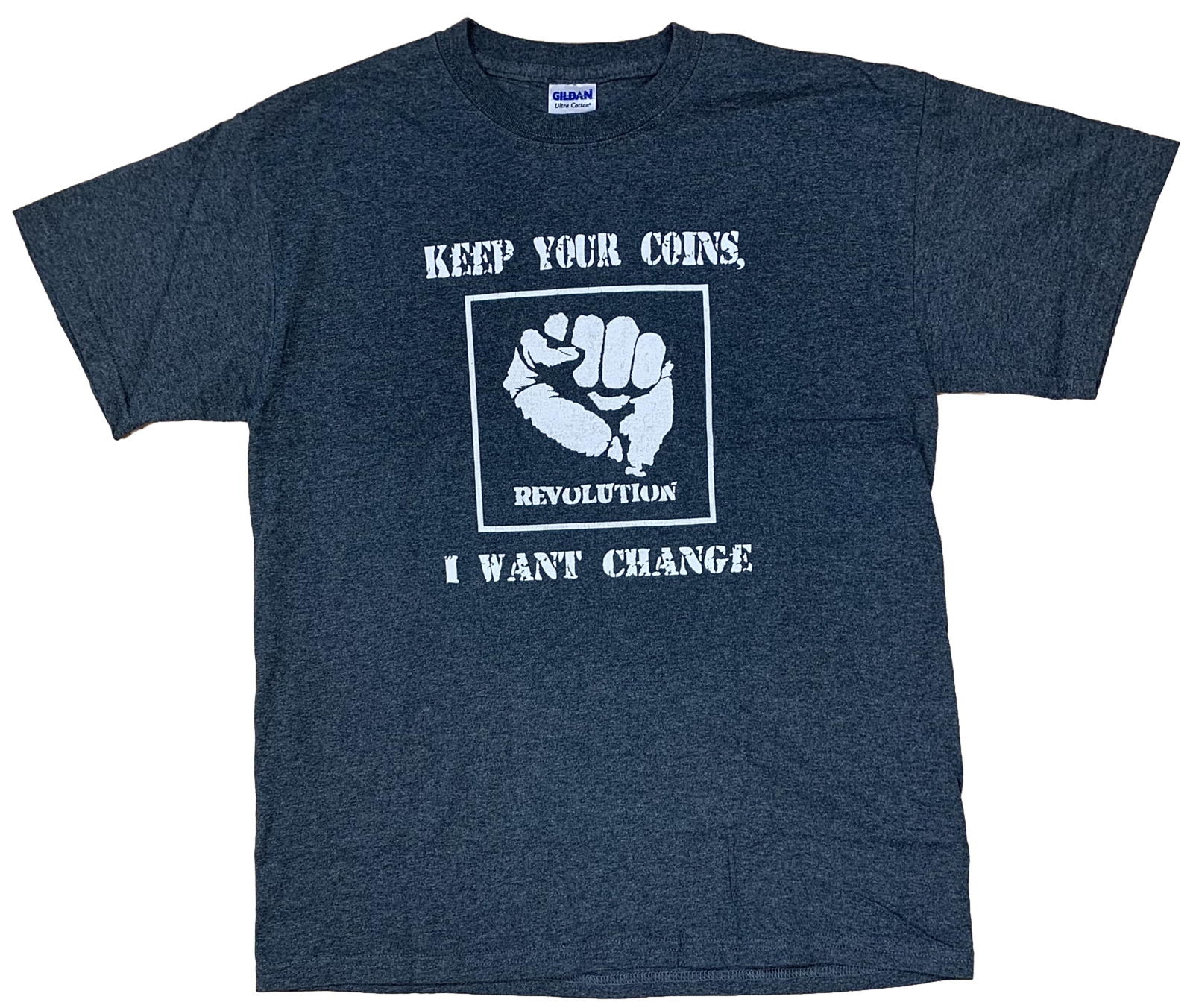 Revolution • Keep Your Coins, I Want Change T-shirt Size Medium Heather Black