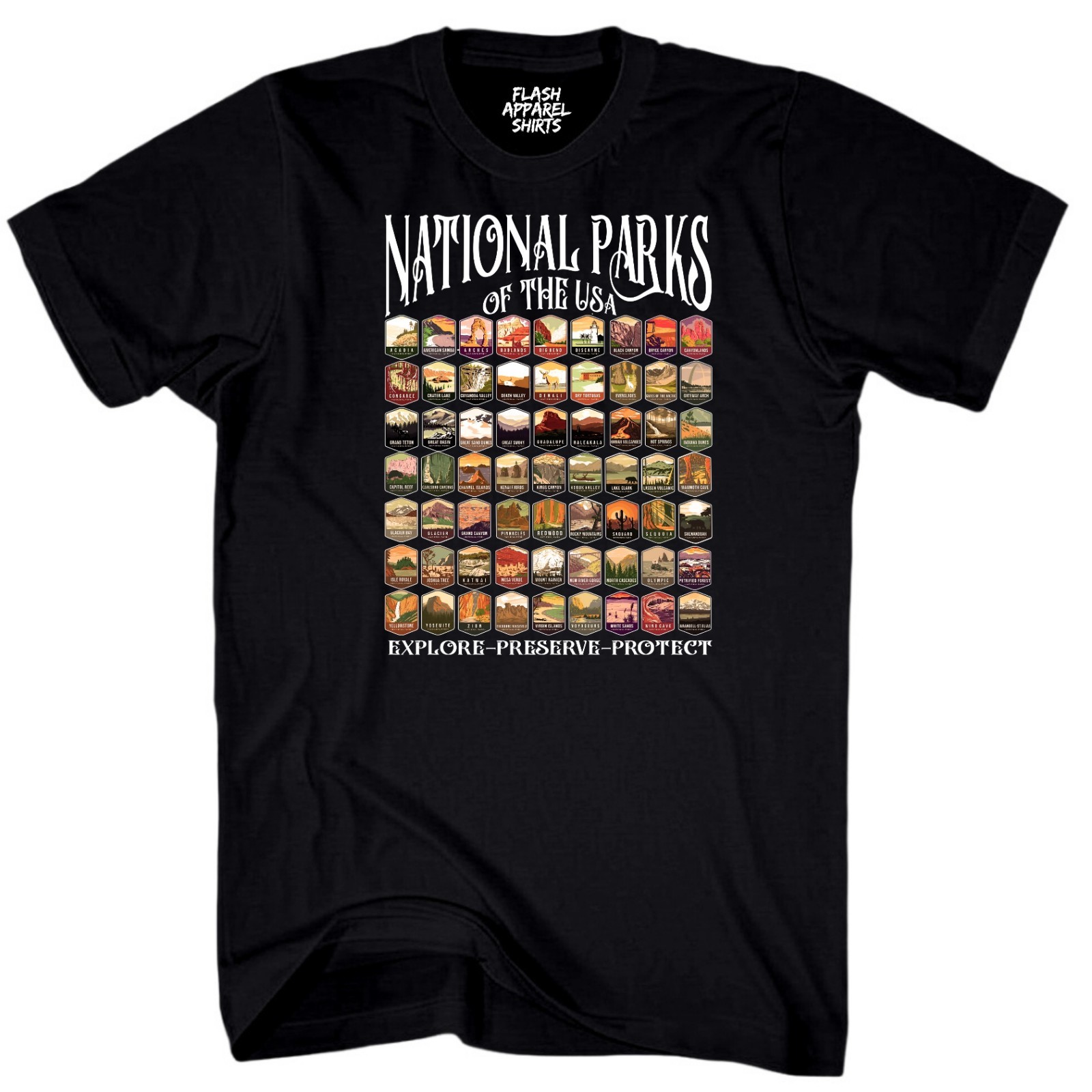 National Parks T Shirt Explore Preserve Protect Park Collection Camping Hiking