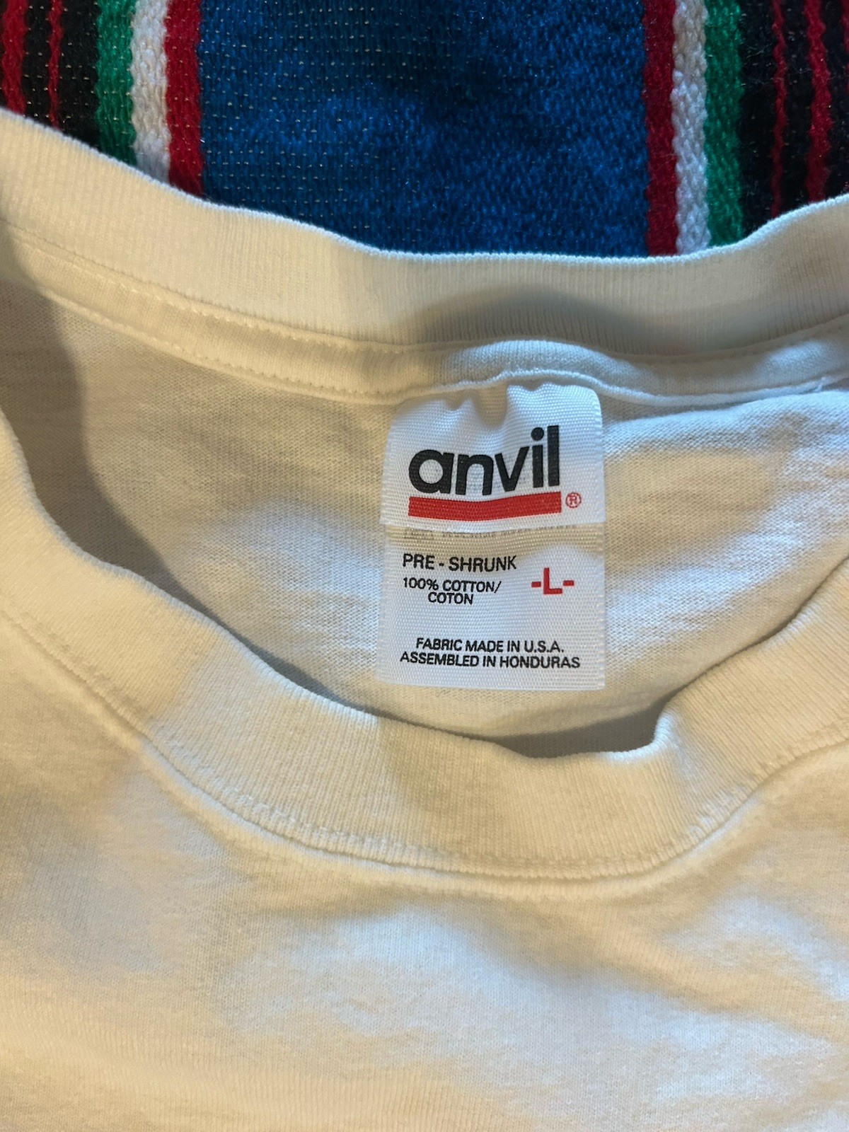 Vintage USA Anvil Made in USA American Flags Variation T Shirt White Large