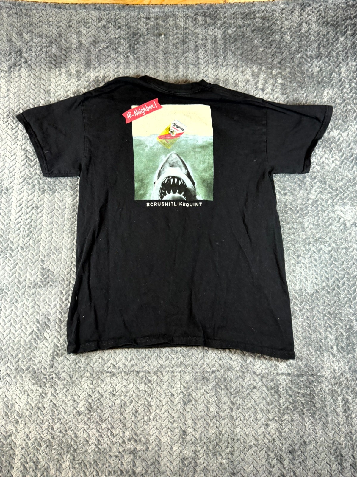 Cool Air Creations T Shirt Men Medium Black Cotton Narragansett Lager Beer Shark