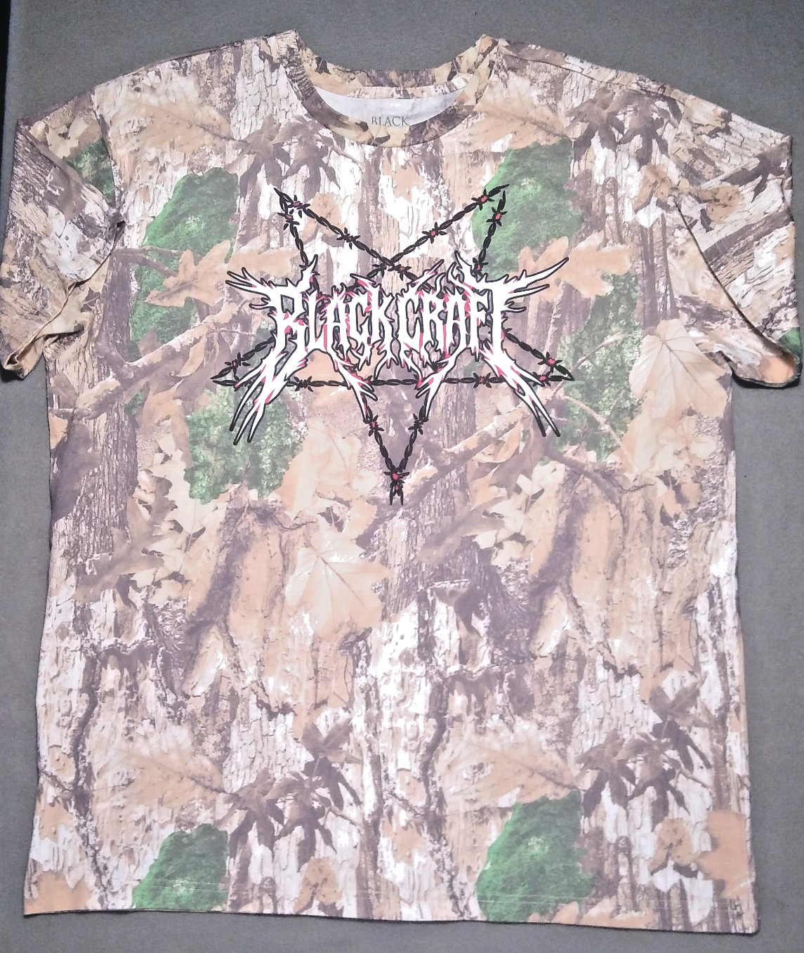 Black Craft Cult Men’s Short Sleeve Camouflage XL Pentagram Graphic T-Shirt