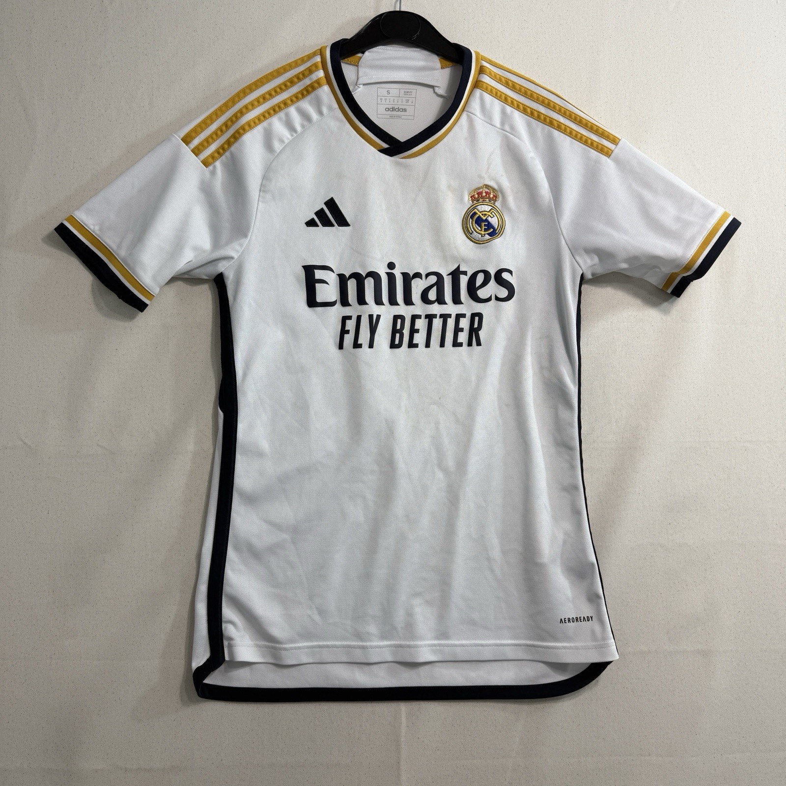 Real Madrid 2023 – 2024 Home Shirt Jersey Adidas Size Small Men *Stains