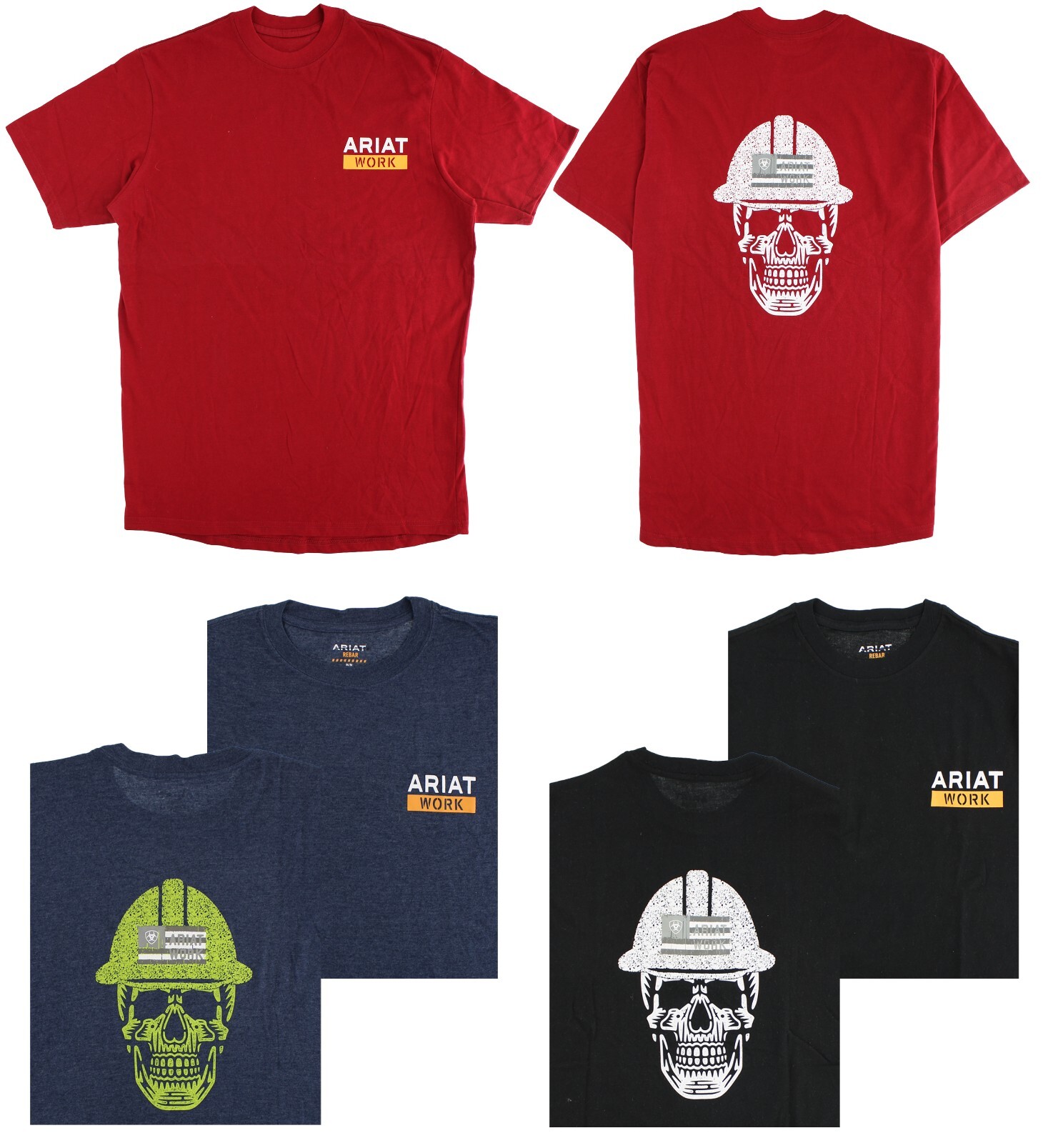 Ariat Men’s Graphic T-Shirt Rebar Cotton Strong Blended, Short Sleeve Pre-Wash