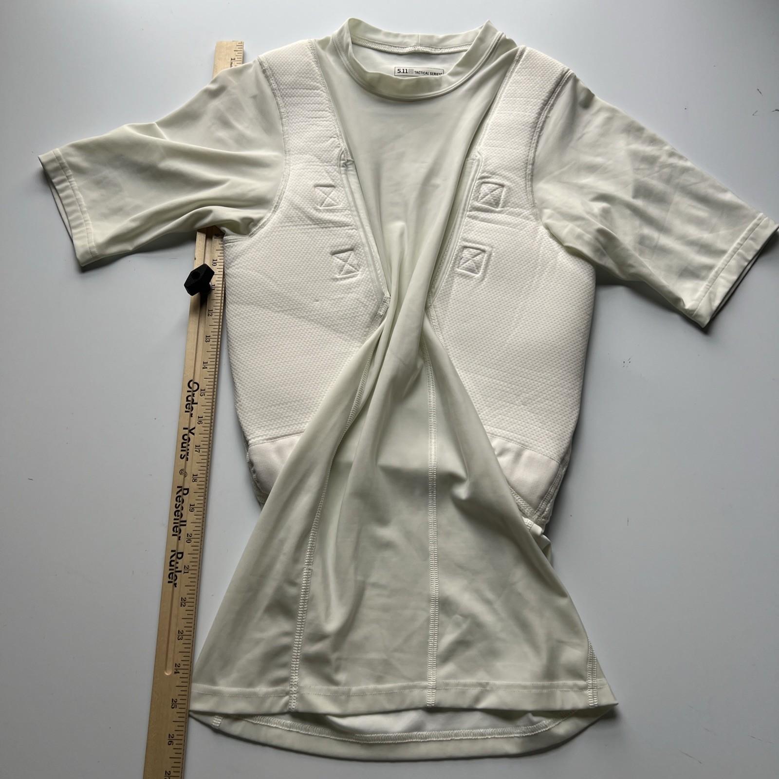 5.11 Tactical Padded Double Holster Shirt Men’s Medium White Compression Pockets