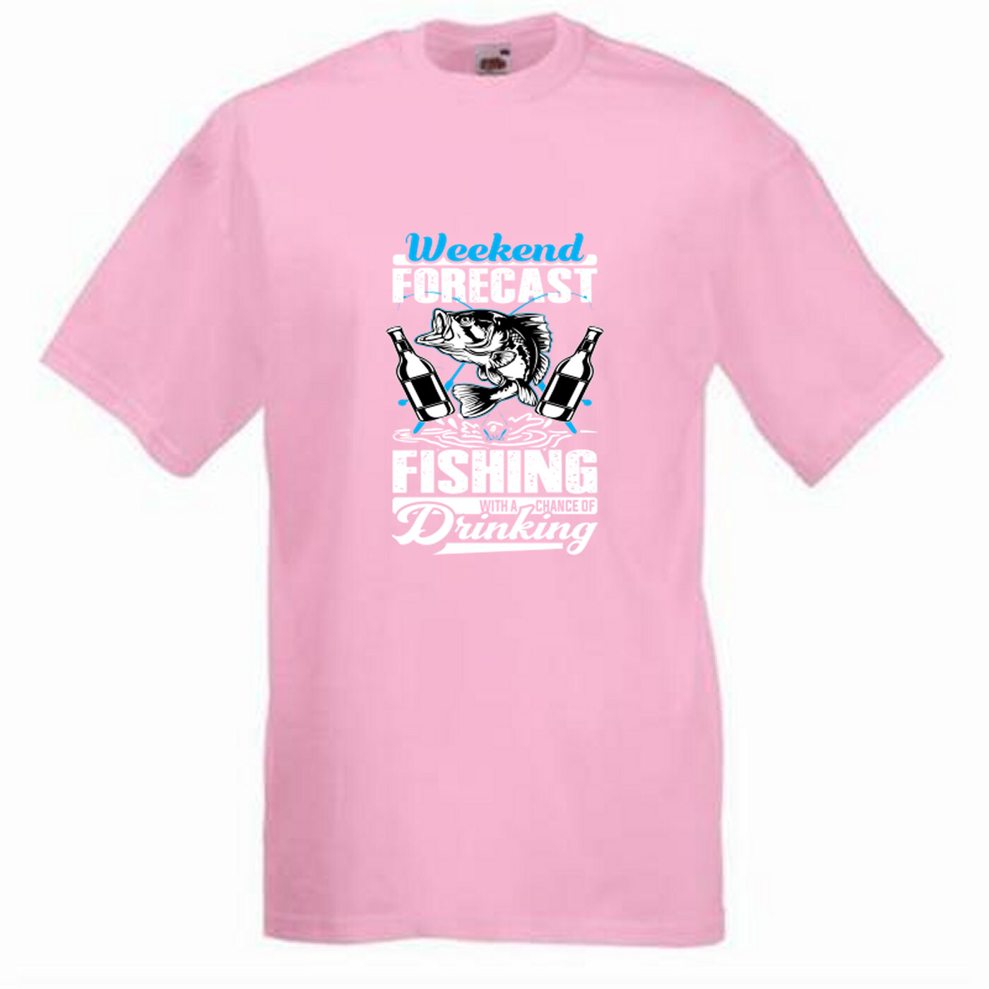Fishing Forecast Drinking Humour Novelty T Shirt Various Colours And Sizes