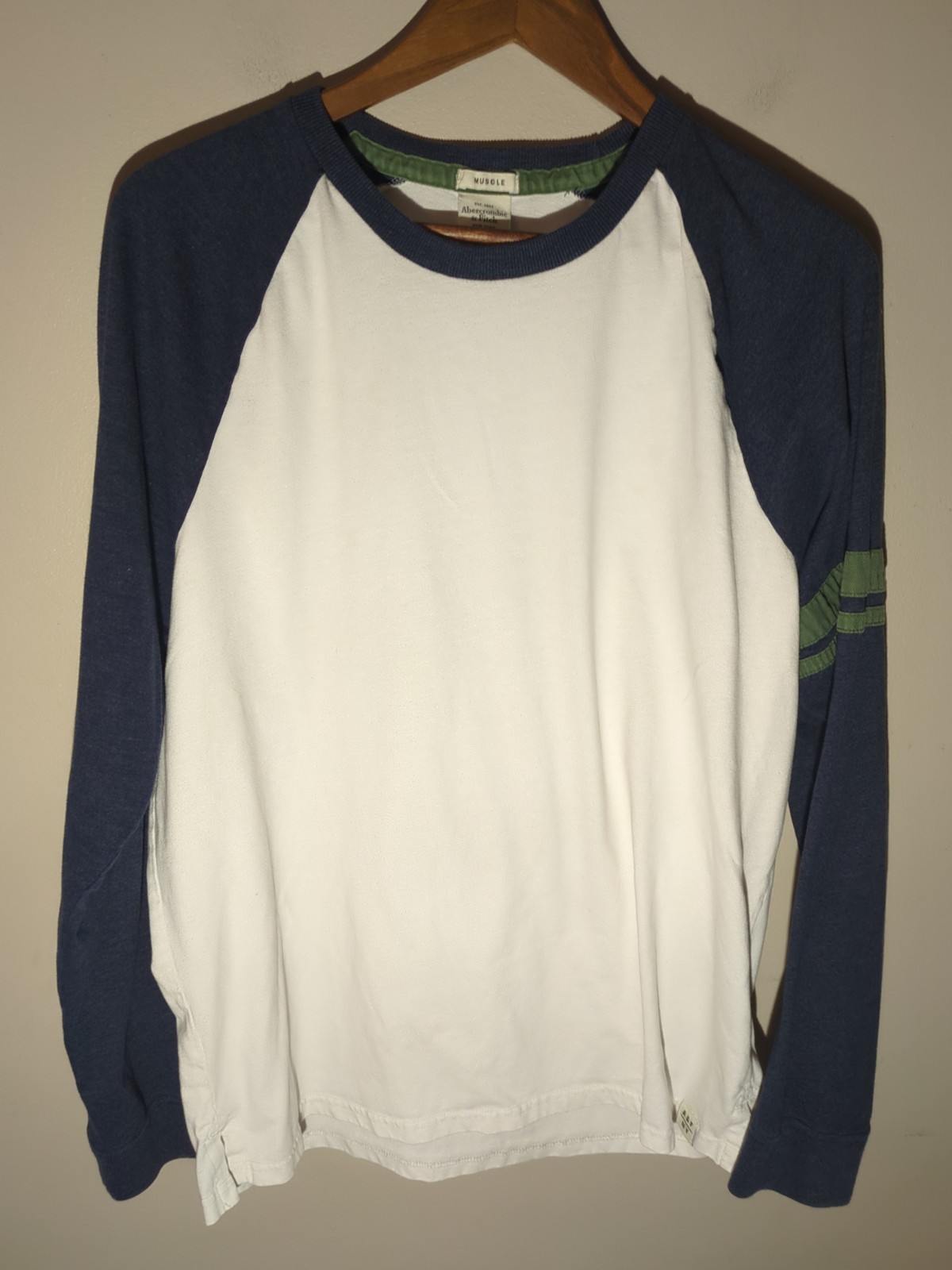 Abercrombie & Fitch Vintage Muscle Fit Raglan Long Sleeve Tee XXL 90s Retro