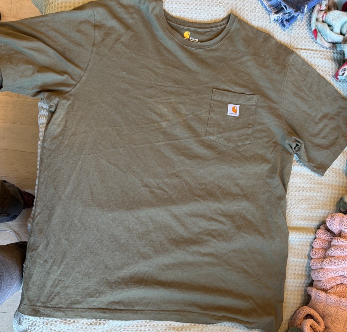 Carhartt K87 Pocket T Shirt Men’s 2XL Tall 2XLT Gray Loose Fit Heavyweight…