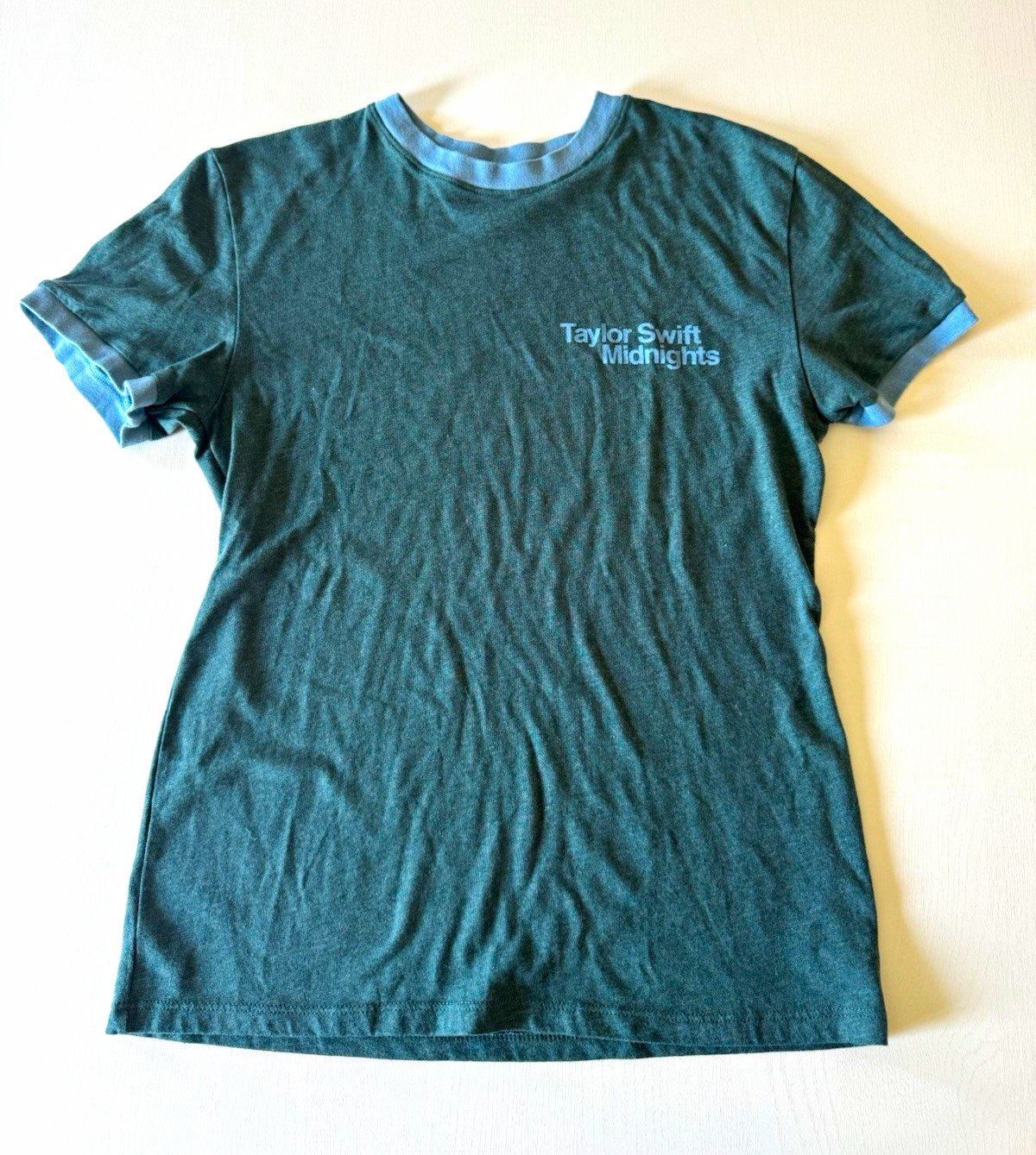 Taylor Swift Midnights Blue/Green Ringer Crew Neck T-Shirt Unisex M