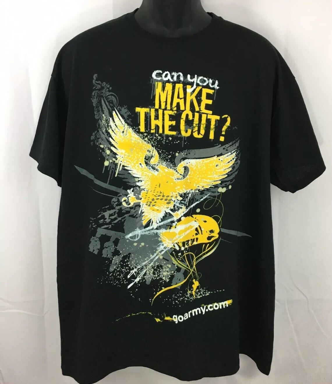 Can You Make The Cut US Army Military Mens Graphic Tshirt XL Black