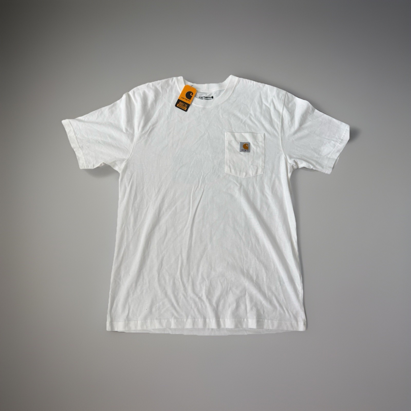 Carhartt T-Shirt Mens M White K87-M Loose Fit Pocket Heavyweight Prosper Texas