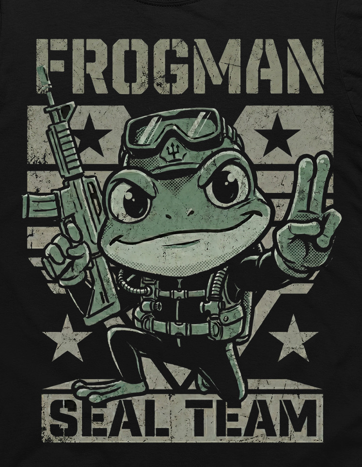 Frogman Navy SEAL Tactical Recon Frog Military M4A1 Carbine DEVGRU Funny T-Shirt