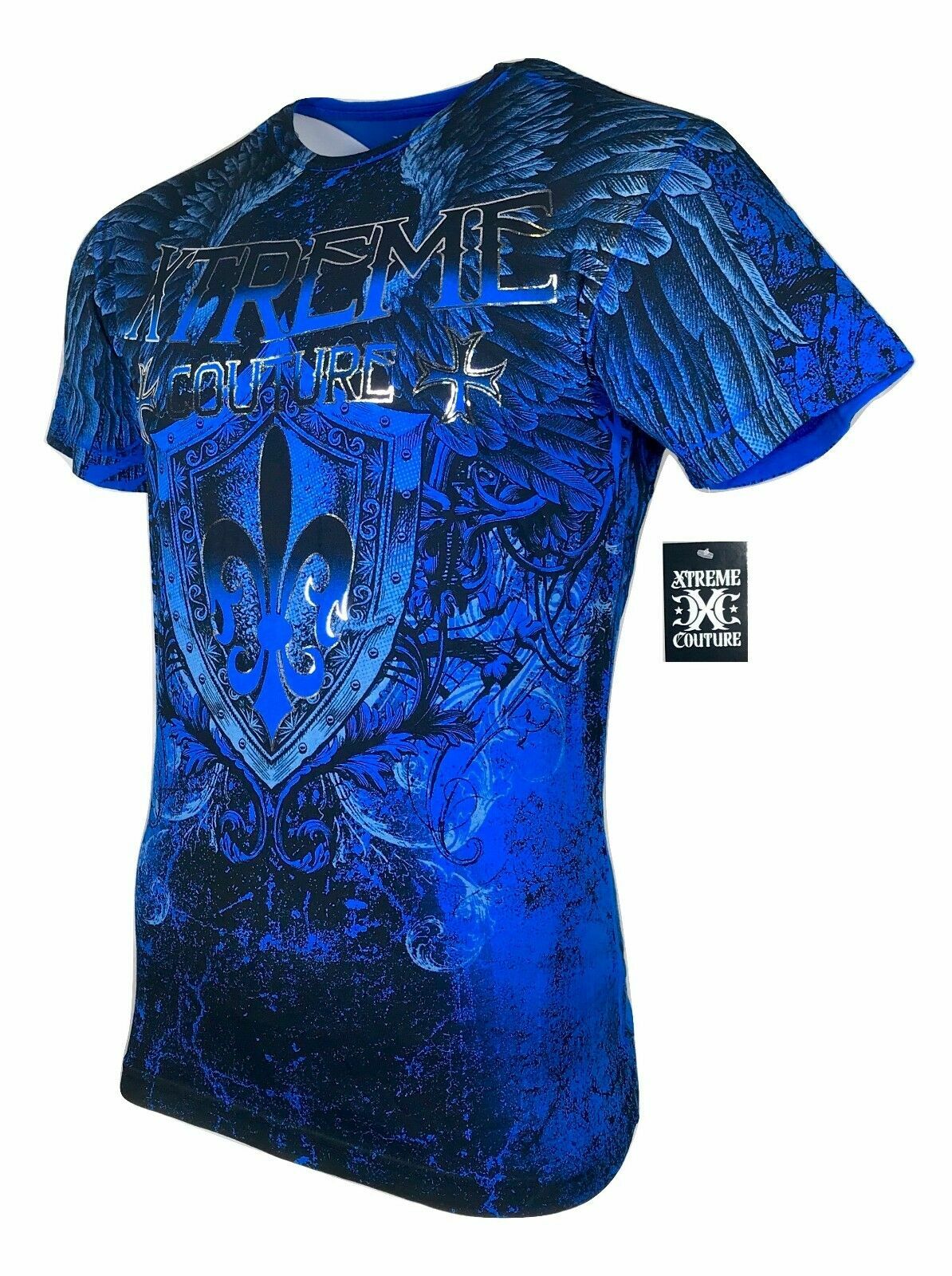 Xtreme Couture Affliction Men’s T-Shirt COBU SMITHSONIAN Blue Tattoo Biker S-5XL