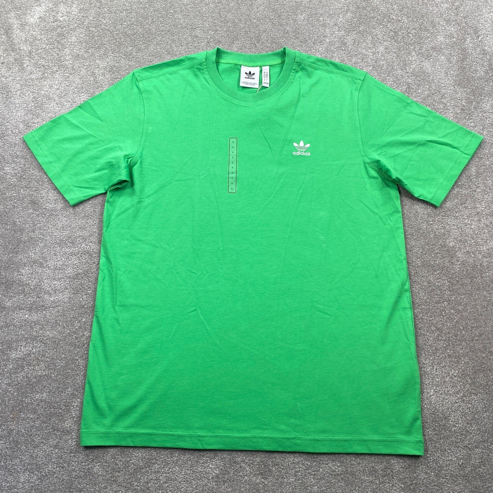 Adidas Originals Trefoil Ess Tee Mens Energy Green Short Sleeve T Shirt Size L