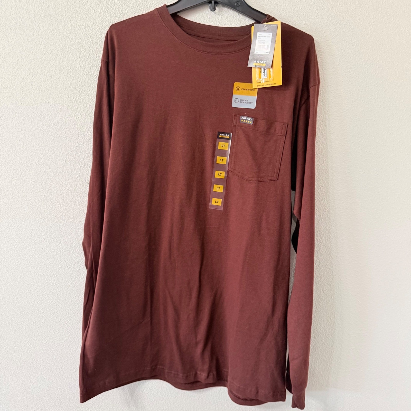 Ariat Rebar Mens Workwear Mahogany Skull Graphic Pocket Shirt LT Lightweight