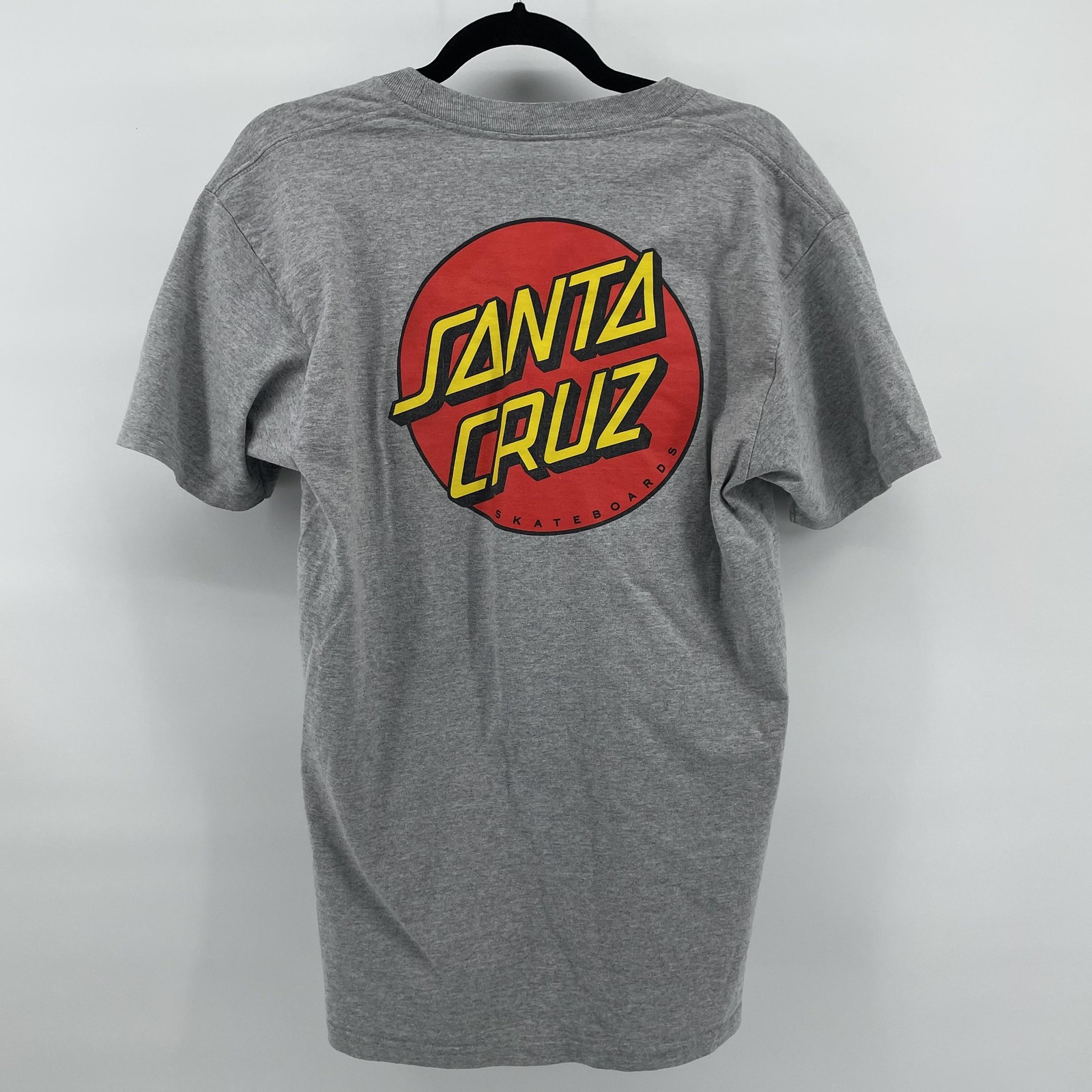 Santa Cruz Shirt Mens Medium Gray Skateboard Logo Double Sided Graphic Tee