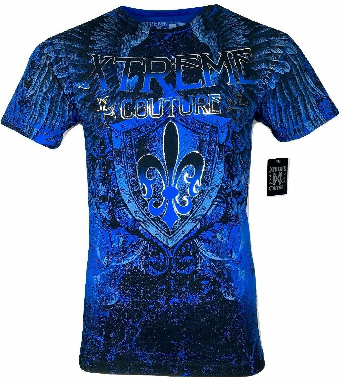 Xtreme Couture Affliction Men’s T-Shirt COBU SMITHSONIAN Blue Tattoo Biker S-5XL